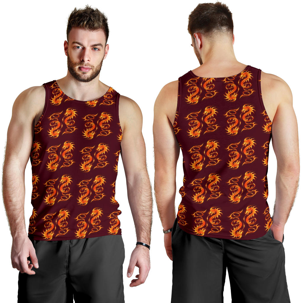 Dragons Fire Design Men Tank Top