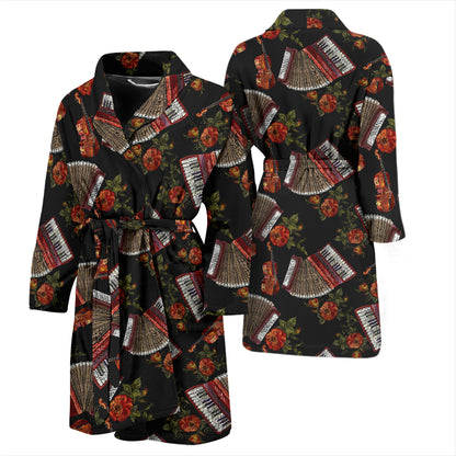 Accordion Print Design LKS403 Men Bathrobe