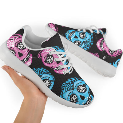 Day of the Dead Skull Print Pattern Athletic Shoes