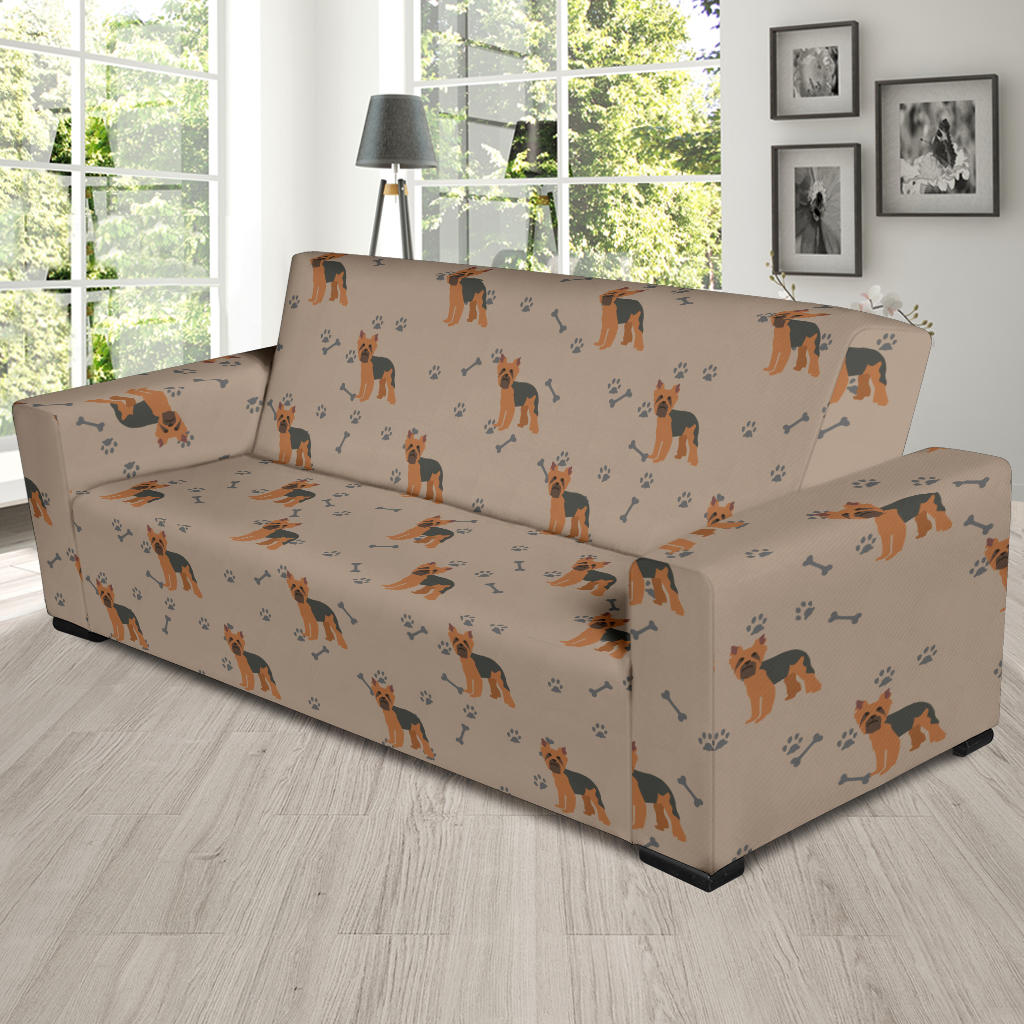 Yorkshire Terriers Print Design LKS305 Sofa Slipcover