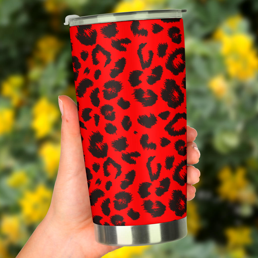 Leopard Red Skin Print Tumbler