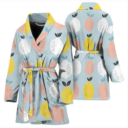 Citrus Pattern Print Design 03 Women Bathrobe