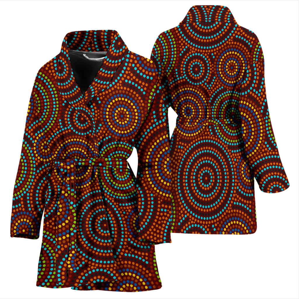 Aboriginal Print Design LKS403 Women Bathrobe