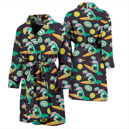 Surfboard T Rex Print Design LKS301 Men Bathrobe