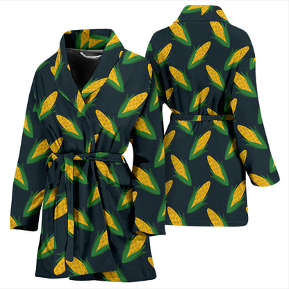 Corn Pattern Print Design 02 Women Bathrobe