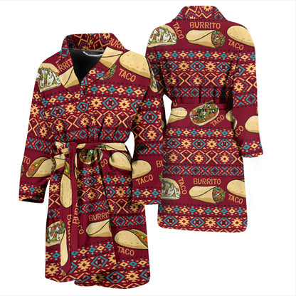 Burrito Taco Print Design LKS302 Men Bathrobe