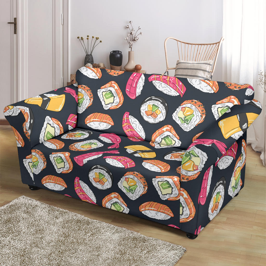 Sushi Print Design LKS306 Loveseat Couch Slipcover