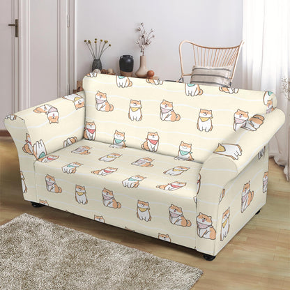 Shiba Inu Print Design LKS306 Loveseat Couch Slipcover