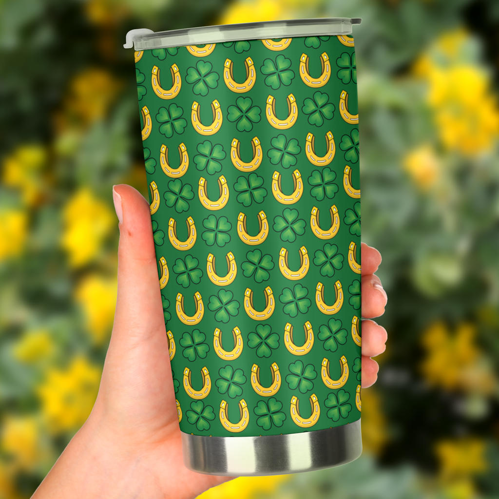 Shamrock Horseshoes Print Pattern Tumbler