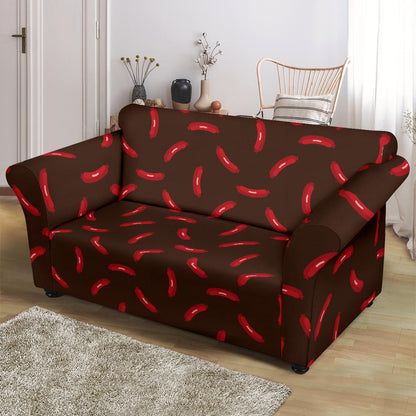 Sausage Print Design LKS302 Loveseat Couch Slipcover