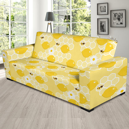Honey Bee Honeycomb Print Design LKS3010 Sofa Slipcover
