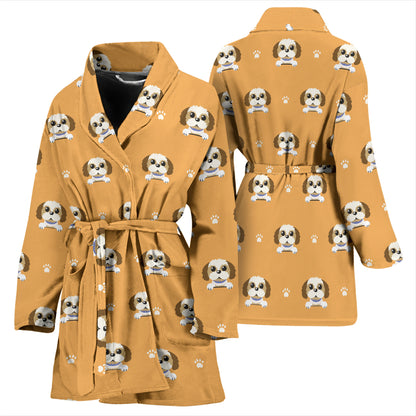 Shih Tzu Print Design LKS303 Women Bathrobe