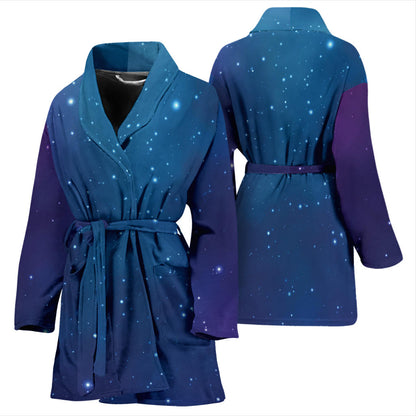 Nebula Pattern Print Design A01 Women Bathrobe