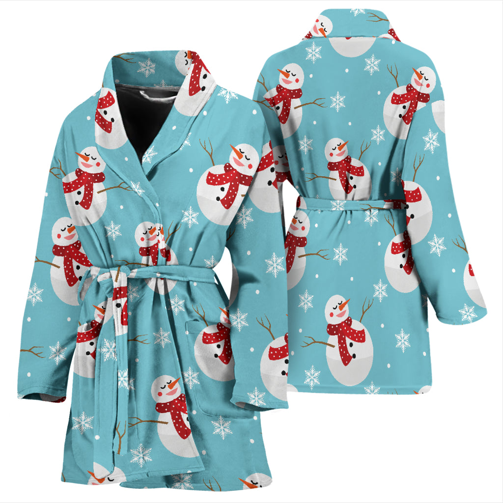 Snowman Print Design LKS304 Women Bathrobe