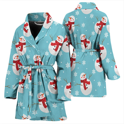 Snowman Print Design LKS304 Women Bathrobe