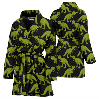 T Rex Pattern Print Design A02 Women Bathrobe