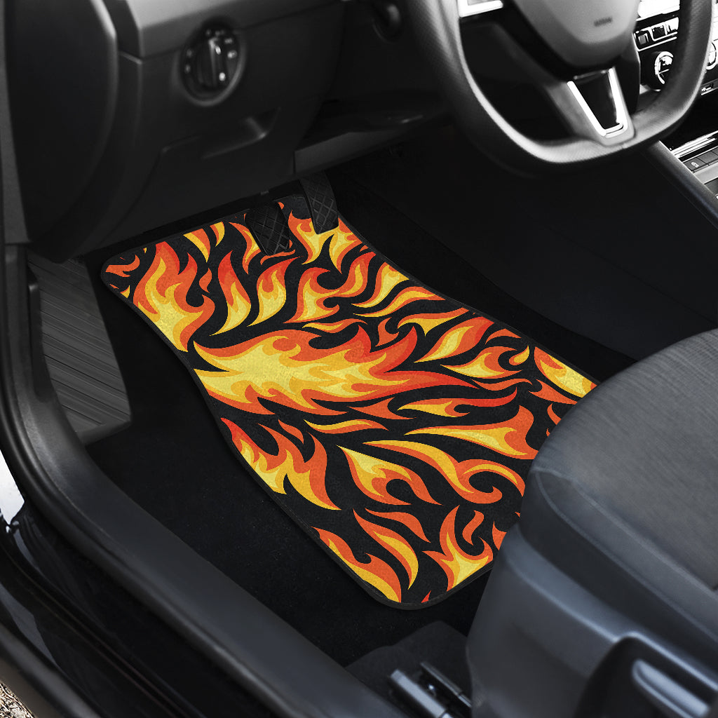 Flame Fire Design Pattern Car Floor Mats Front Back