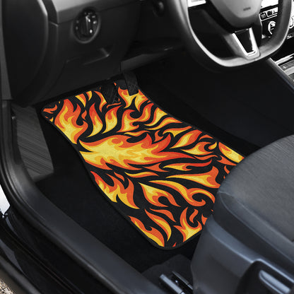 Flame Fire Design Pattern Car Floor Mats Front Back