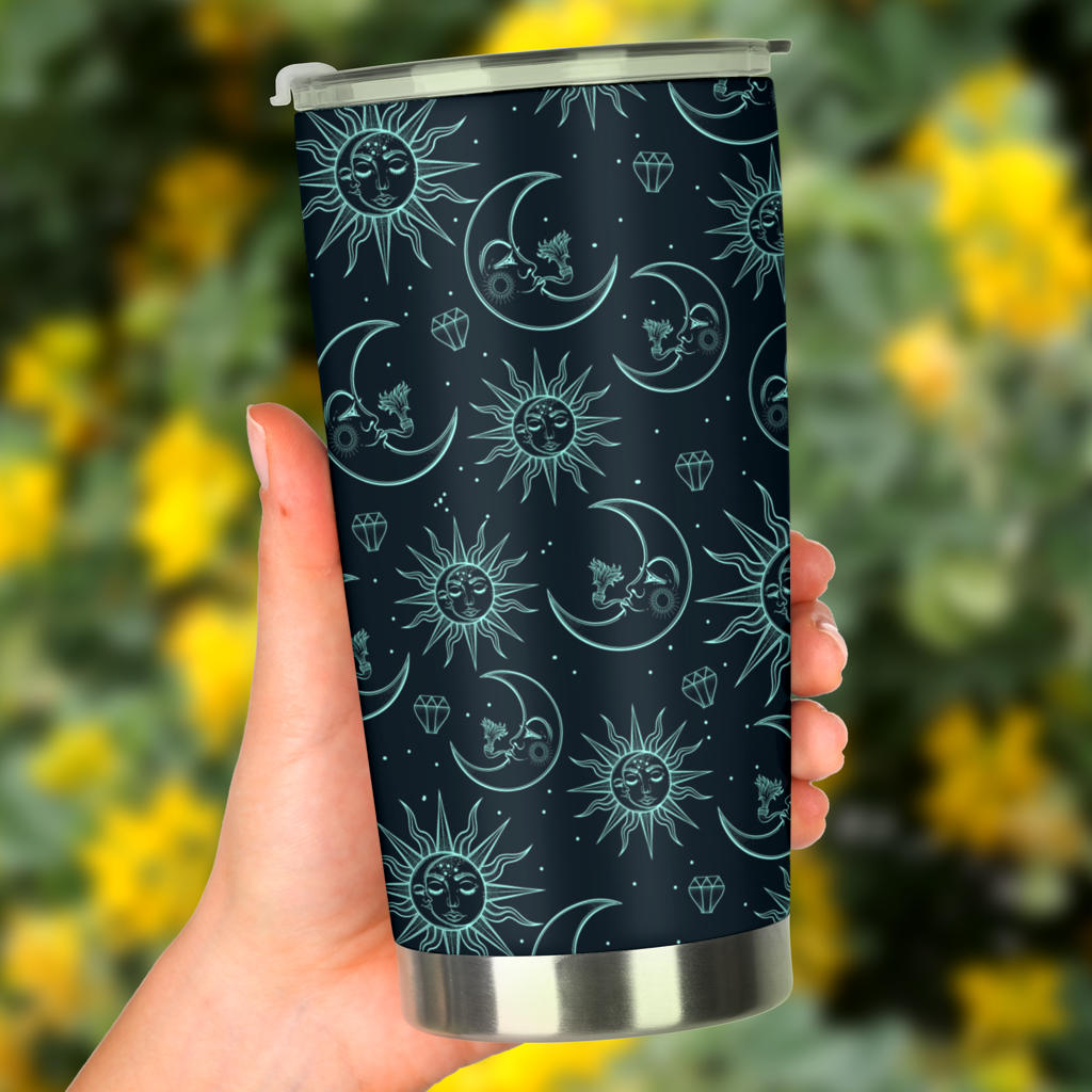 Sun Moon Magic Design Themed Print Tumbler