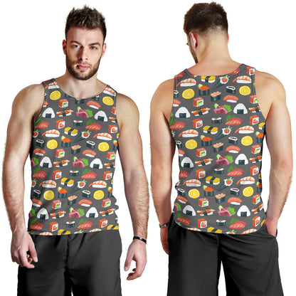 Sushi Pattern Print Men Tank Top