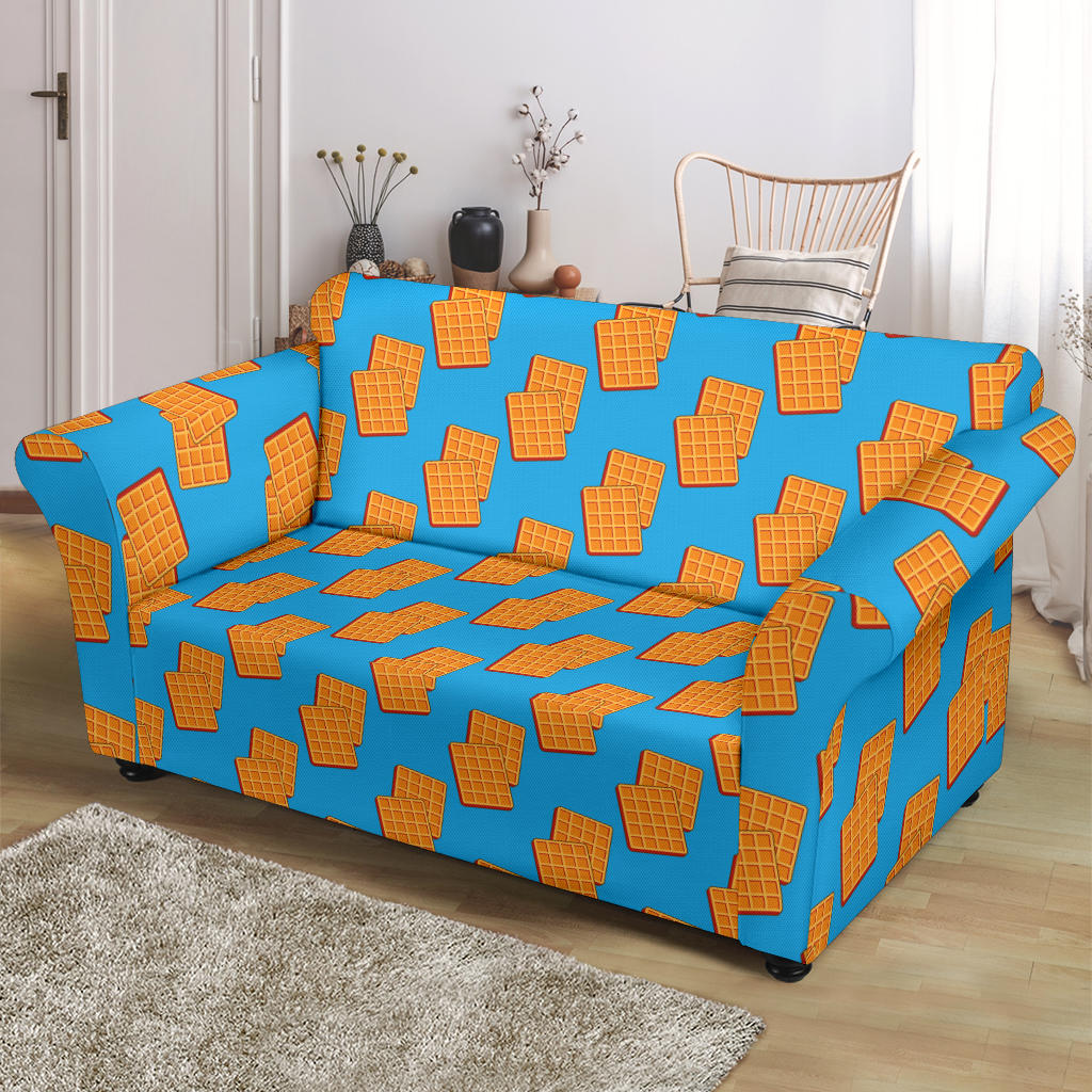 Waffle Print Design LKS304 Loveseat Couch Slipcover