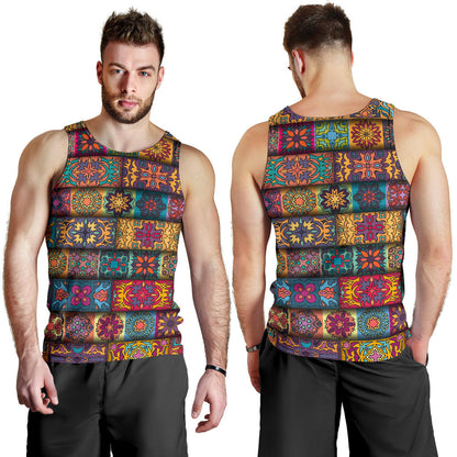 Mandala Style Design Print Men Tank Top
