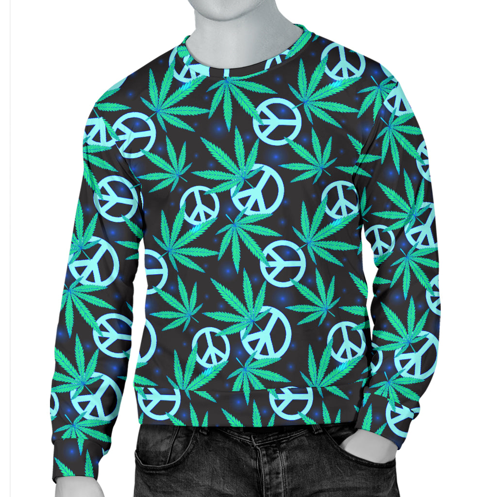 Peace Sign Themed Design Print Men Long Sleeve Sweatshirt