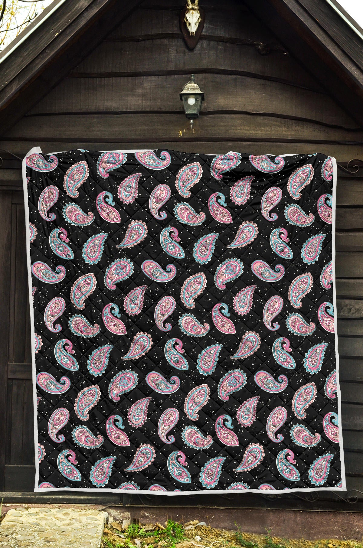 Paisley Pink Design Mandala Print Quilt Bedspread