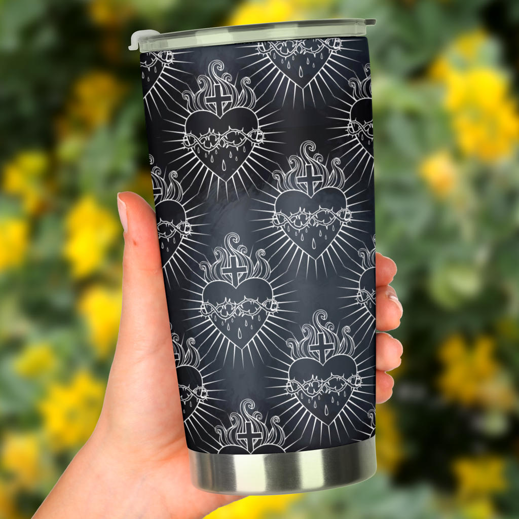 Christian Heart Tattoo Style Tumbler