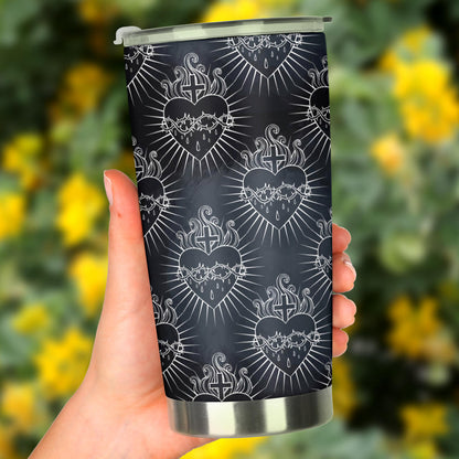 Christian Heart Tattoo Style Tumbler
