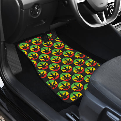 Rasta Reggae Color Design Car Floor Mats Front Back