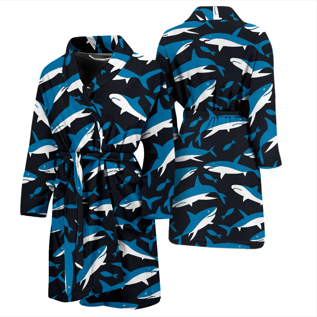 Shark Print Design LKS303 Men Bathrobe