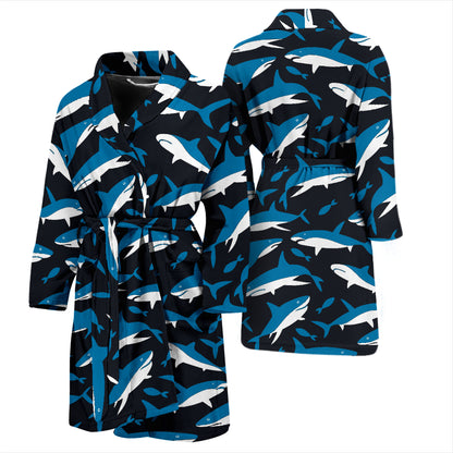 Shark Print Design LKS303 Men Bathrobe