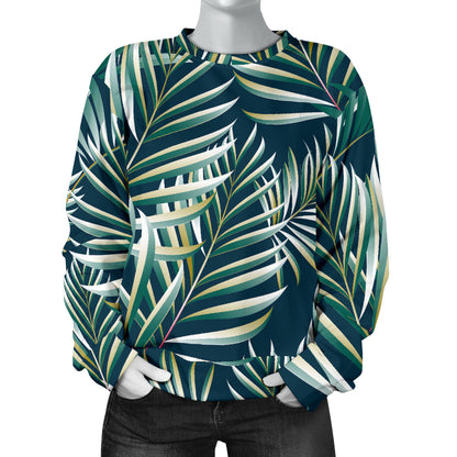 Sun Spot Tropical Palm Leaves hower Curtain Women Long Sleeve Sweatshirt