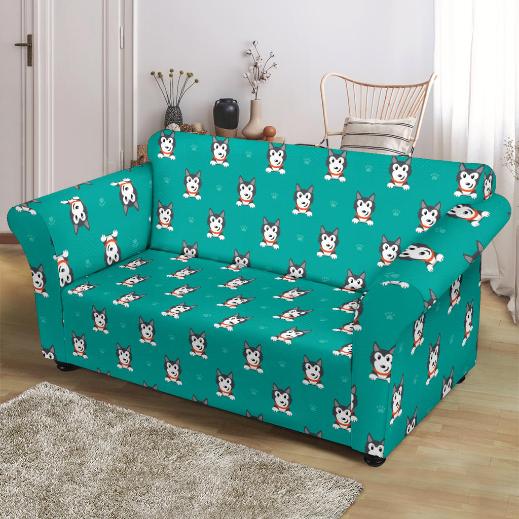 Siberian Huskies Print Design LKS304 Loveseat Couch Slipcover
