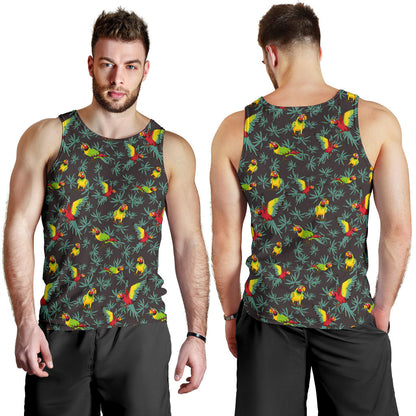 Parrot Themed Print Men Tank Top