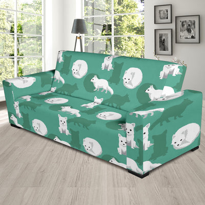 Arctic Fox Pattern Print Design Sofa Slipcover