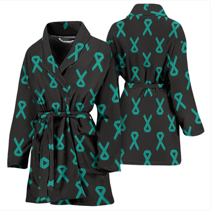Ovarian cancer Pattern Print Design A01 Women Bathrobe