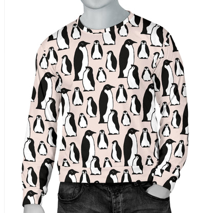 Penguin Themed Men Long Sleeve Sweatshirt