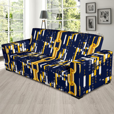 Cryptocurrency Chain Pattern Print Design 03 Sofa Slipcover