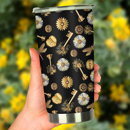 Steampunk Dragonfly Design Themed Print Tumbler