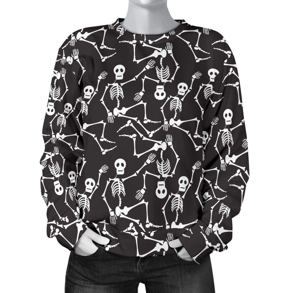 Skeleton Themed Print Women Long Sleeve Sweatshirt