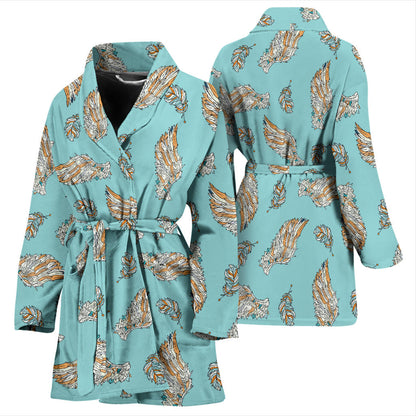 Angel Wings Pattern Print Design 03 Women Bathrobe