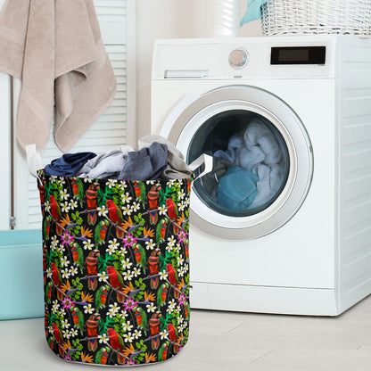 Parrot Design Print Laundry Basket