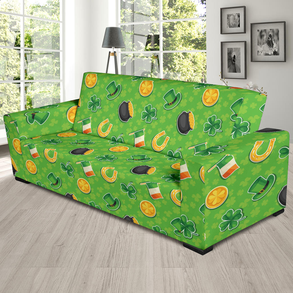 Shamrock Saint Patrick's Day Print Design LKS302 Sofa Slipcover