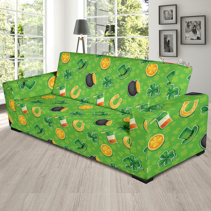 Shamrock Saint Patrick's Day Print Design LKS302 Sofa Slipcover