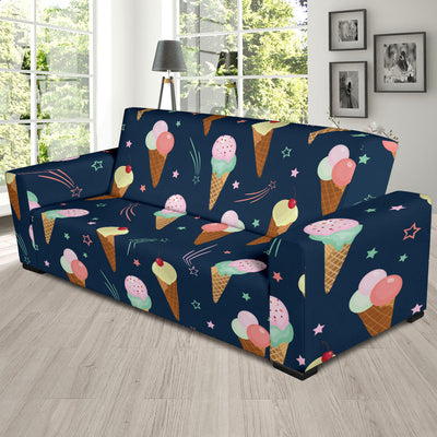 Ice Cream Pattern Print Design 04 Sofa Slipcover