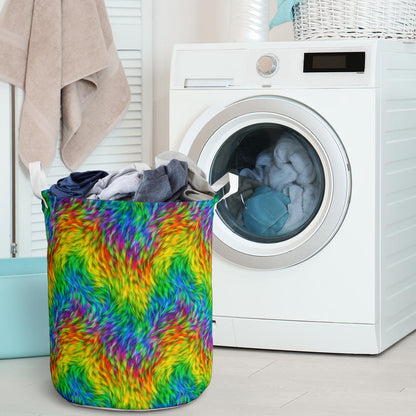 Rainbow Fur Design Print Laundry Basket
