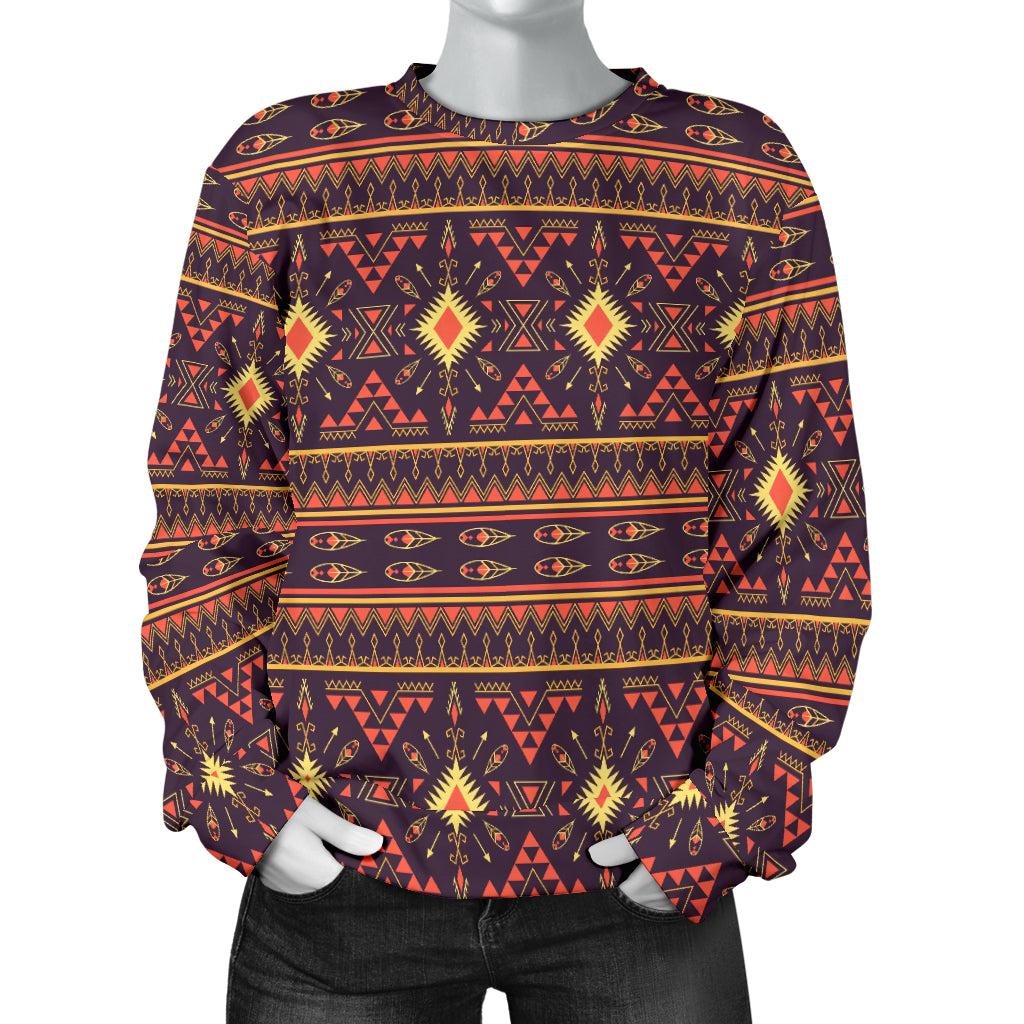 Southwest Ethnic Design Themed Print Women Long Sleeve Sweatshirt