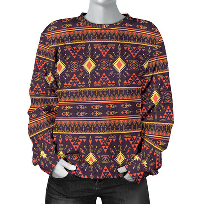 Southwest Ethnic Design Themed Print Women Long Sleeve Sweatshirt